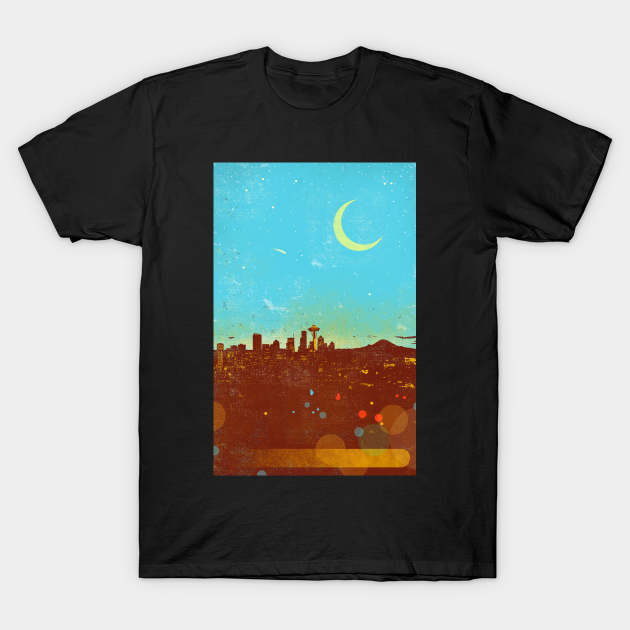 SEATTLE NIGHTS T-Shirt by Showdeer